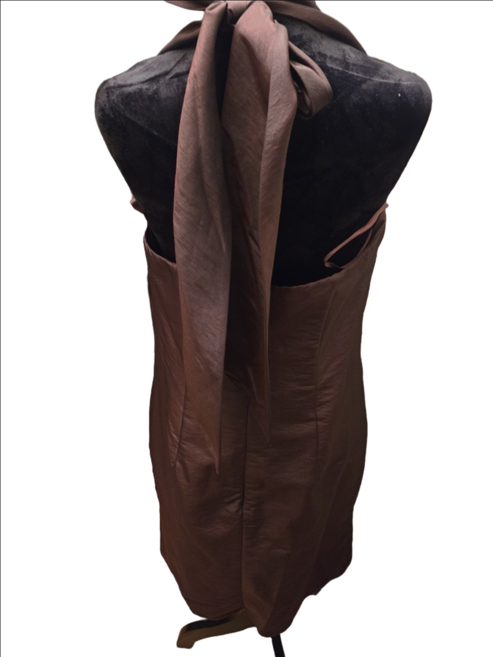 Impression Bridal Chocolate Brown Ruched Cocktail Dress Size 12 - Picture 4 of 7